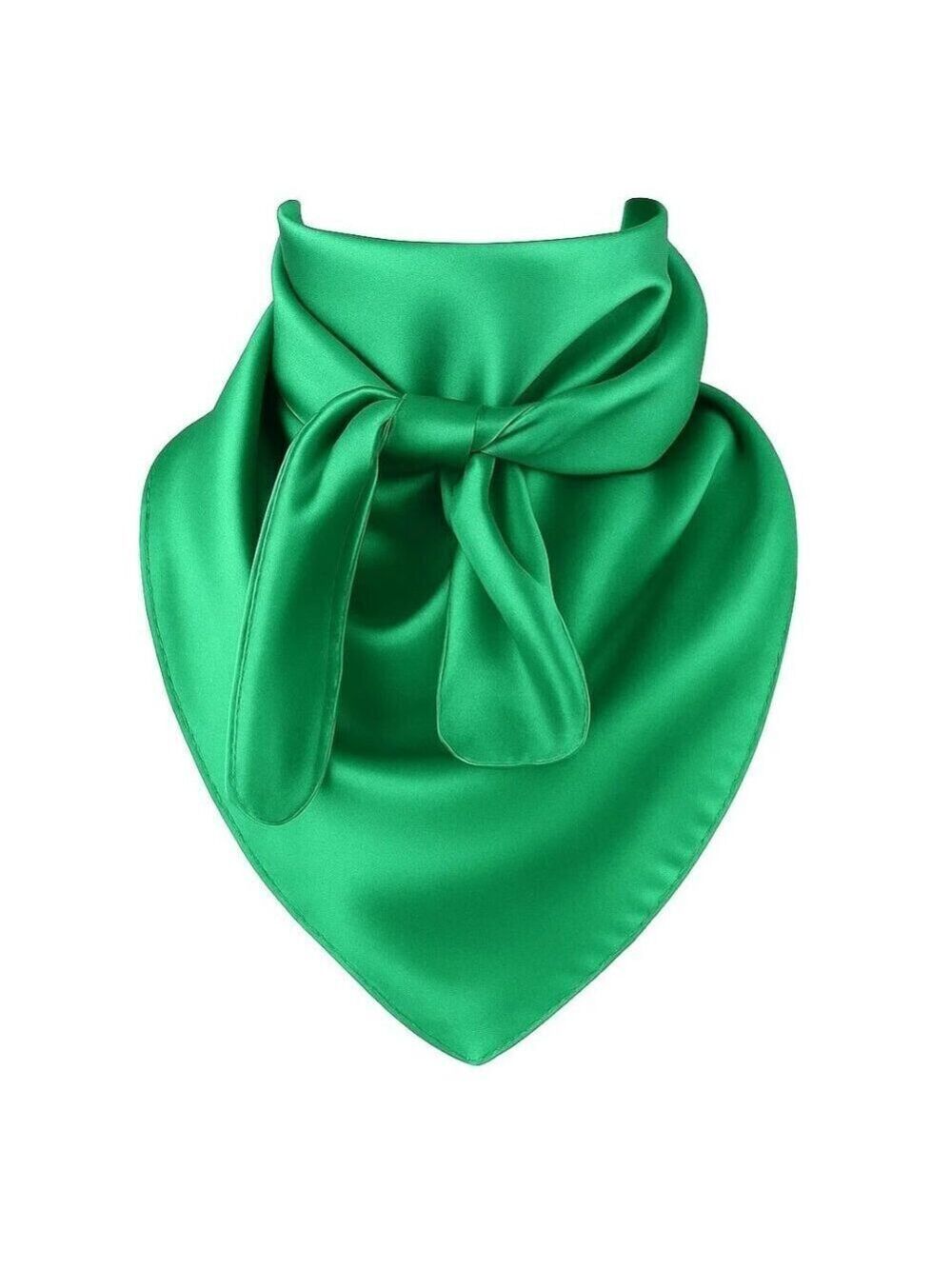 Western Scarf Green Wild Rag Large 23x23 Silk Polyester